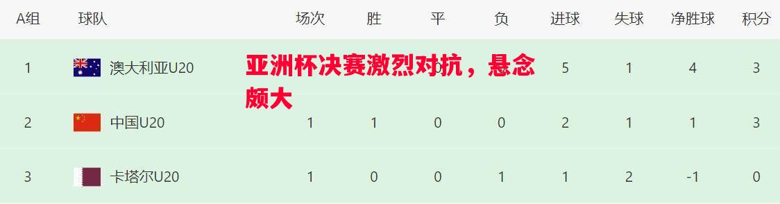德信体育-亚洲杯决赛激烈对抗，悬念颇大